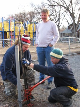 playground1 Volunteers Don Jedlic, Duane Haave and Michael Plante.